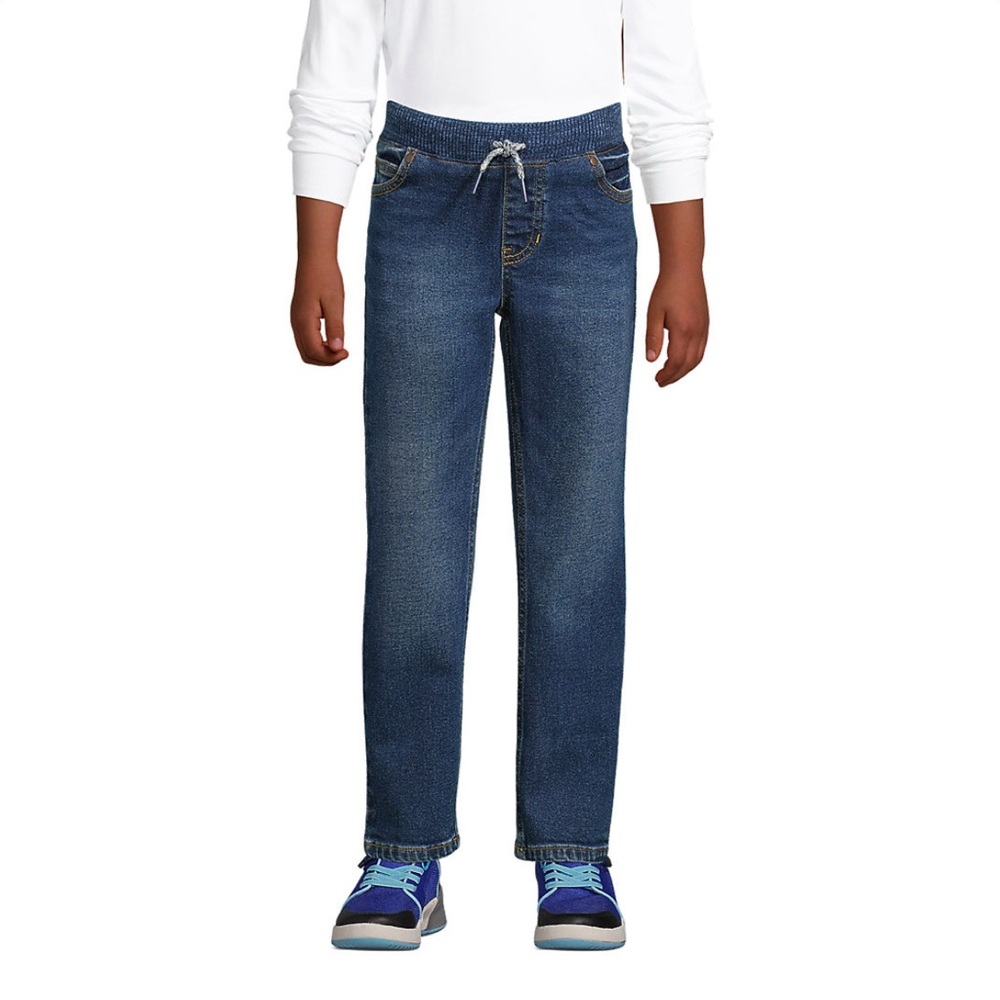 Lands End Boys Pull-on Denim - Dark Wash (Size M(8))